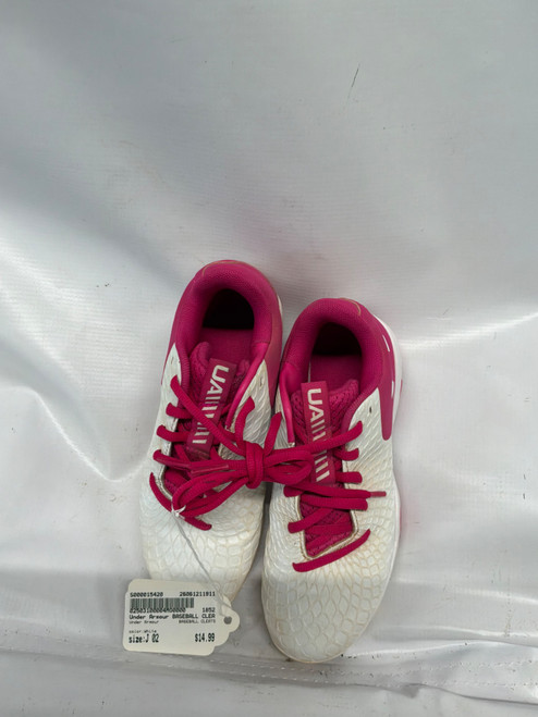 Vist Large View of Product Image Which is Used Under Armour BASEBALL CLEATS BB/SB Cleats White Junior 02