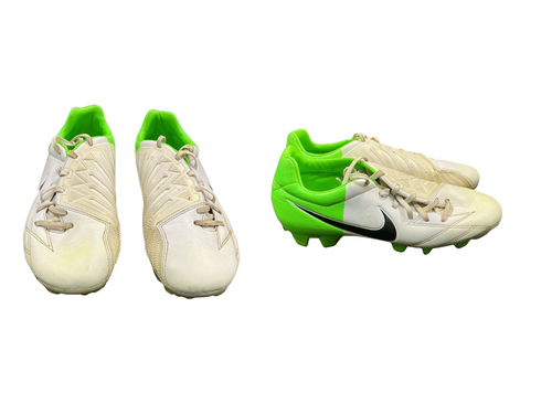 Vist Large View of Product Image Which is Used Nike Soccer Cleats T90 white Youth 07.5