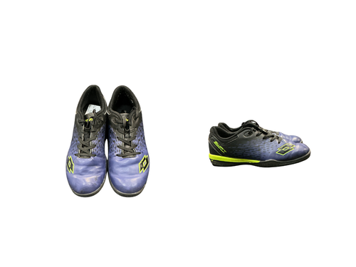 Vist Large View of Product Image Which is Used Lotto Soccer Indoor Shoes Navy Blue Youth 06.0