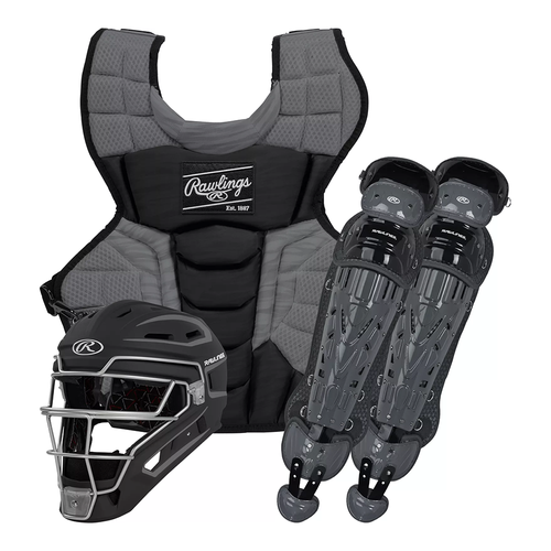 Vist Large View of Product Image Which is New Rawlings Velo 2.0 2026 Baseball Catcher's Gear Set Black/Graphite- Intermediate