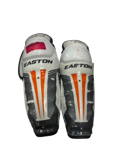 Vist Large View of Product Image Which is Used Easton MAKO Youth Shin Guards White 9"