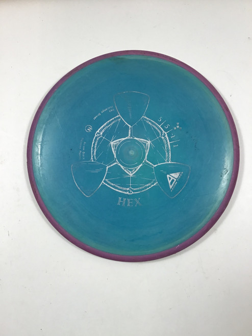 Vist Large View of Product Image Which is Used Axiom NEUTRON HEX Disc Golf Mid Range Royal Blue 180g