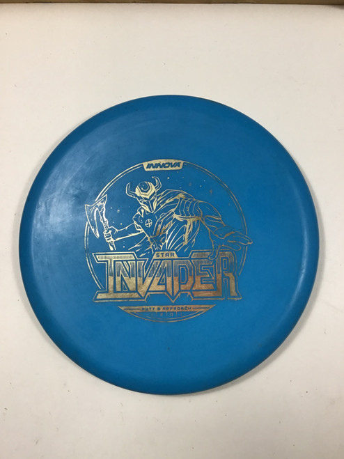 Vist Large View of Product Image Which is Used Innova STAR INVADER Disc Golf Putter Royal Blue 173g