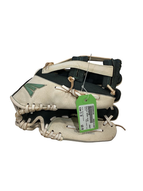 Vist Large View of Product Image Which is Used Easton GHOST FLEX BB/SB Glove RH Throw White And Black 11"