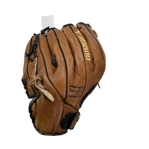 Vist Large View of Product Image Which is Used Mizuno GFN1207 RH Throw Fastpitch Gloves Brown 12"