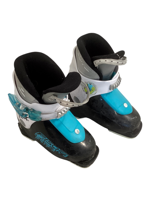 Vist Large View of Product Image Which is Used Fischer X10 JR Boys Down Hill Ski Boot White