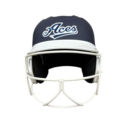 Vist Large View of Product Image Which is Used BoomBah Batting Helmet w/Mask Navy Blue MD