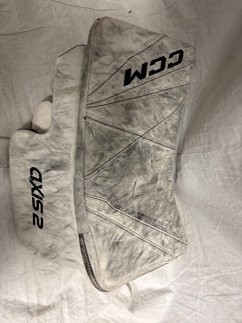 Vist Large View of Product Image Which is Used CCM AXIS 2 Senior Goalie Blocker White