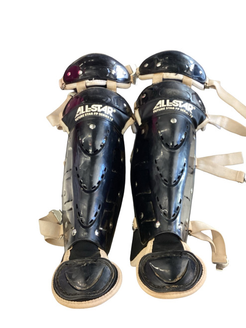 Vist Large View of Product Image Which is Used All-Star SHIN GUARDS Catchers Leg Guards Black Youth