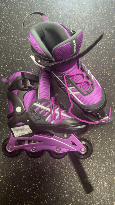 Vist Large View of Product Image Which is Used Airwalk AIRWALK INLINE SKATES Junior Rec Fitness Skates Purple Adjustable