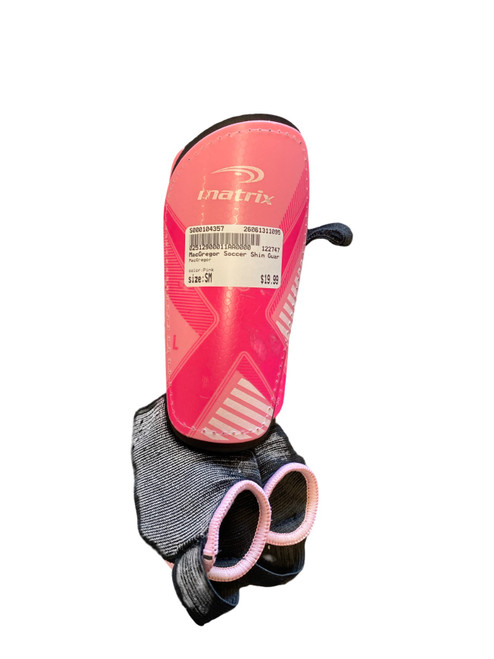 Vist Large View of Product Image Which is Used MacGregor Soccer Shin Guards Adult Pink SM