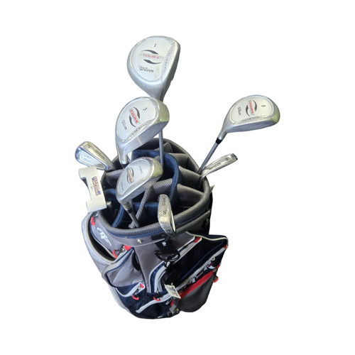 Vist Large View of Product Image Which is Used Wilson TOUR RX 9PC SET/DYNA PUTTER Womens Package Set RH Navy Blue 10 Piece