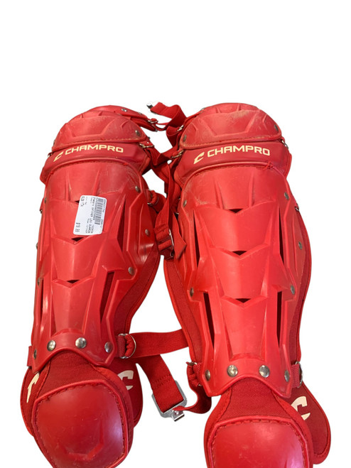 Vist Large View of Product Image Which is Used Champro CATCHER Catchers Leg Guards Red Youth