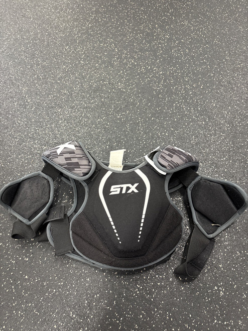 Vist Large View of Product Image Which is Used STX STALLION 75 Lacrosse Shoulder Pads Black XS