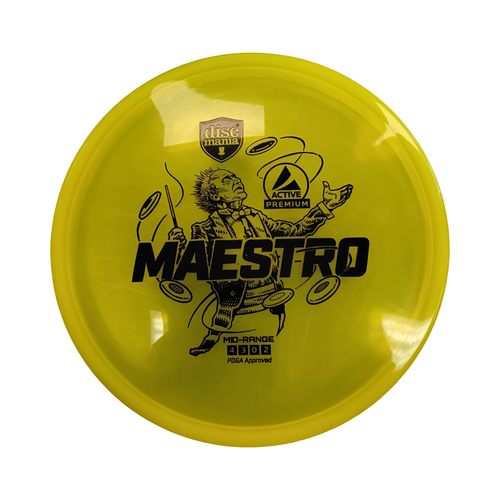 Vist Large View of Product Image Which is Used Discmania MAESTRO Disc Golf Mid Range Yellow 166g