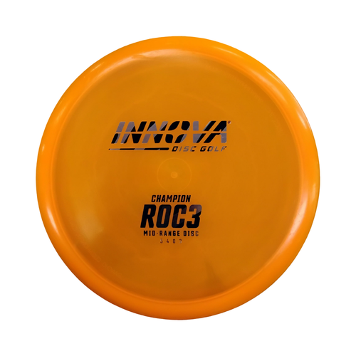 Vist Large View of Product Image Which is Used Innova CHAMPION ROC 3 Disc Golf Mid Range Orange 180g