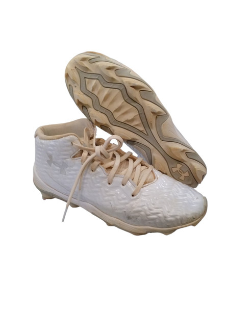 Vist Large View of Product Image Which is Used Under Armour BASEBALL CLEAT BB/SB Cleats White Senior 7.5