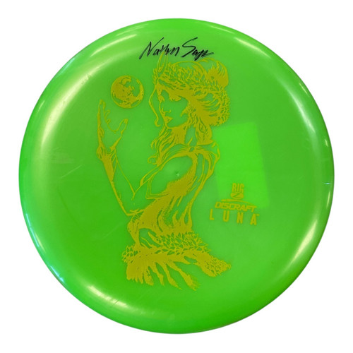 Vist Large View of Product Image Which is Used Discraft BIG Z LUNA Disc Golf Putter Neon Green 175g