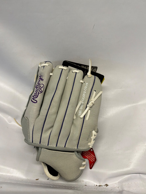 Vist Large View of Product Image Which is Used Rawlings SCSB12PU BB/SB Glove LH Throw Grey 12"