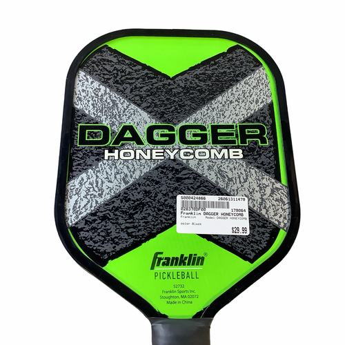 Vist Large View of Product Image Which is Used Franklin DAGGER HONEYCOMB Pickleball Racquet Black