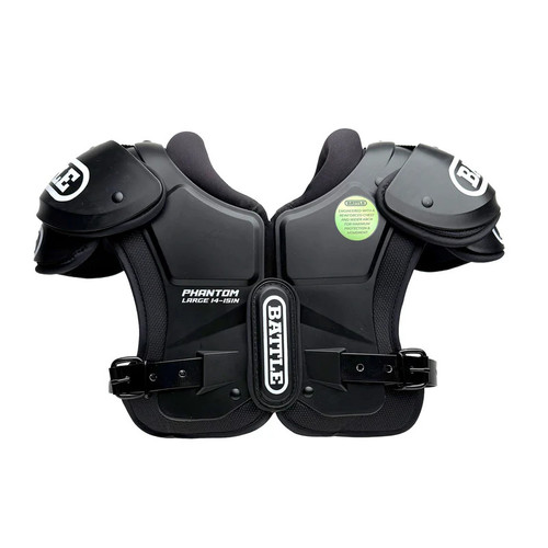 Vist Large View of Product Image Which is Used Battle Sports BATTLE PHANTOM LARGE 14-15IN BLACK PADS FB Shoulder Pads Black LG