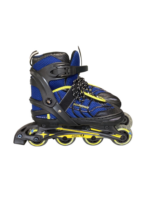 Vist Large View of Product Image Which is Used Schwinn 5-8 ADJUSTABLE Senior Rec Fitness Skates Navy Blue Adjustable