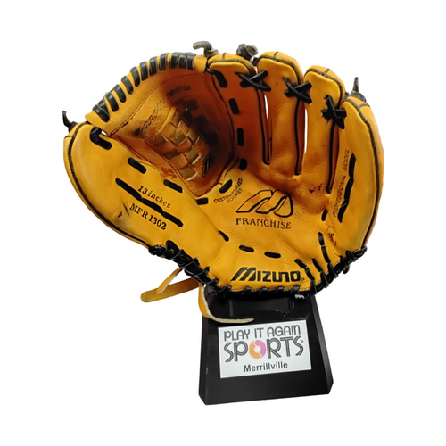 Vist Large View of Product Image Which is Used Mizuno MFR1302 FRANCHISE BB/SB Glove RH Throw Brown 13"