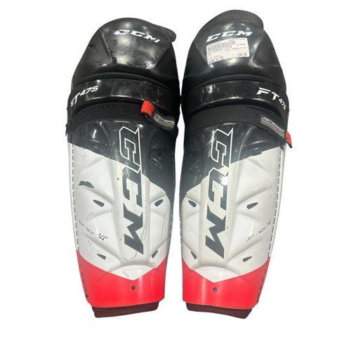 Vist Large View of Product Image Which is Used CCM JESPEED FT475 Senior Shin Guards Black 14"