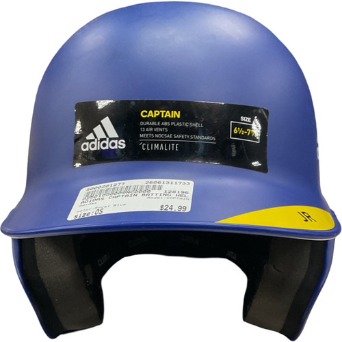 Vist Large View of Product Image Which is Used Adidas CAPTAIN Batting Helmet No Mask Royal Blue One Size
