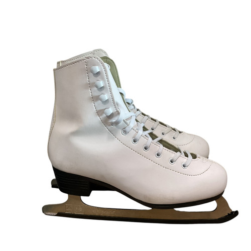 Vist Large View of Product Image Which is Used American Athletic FIGURE SKATES SZ 8 WomensFigure Skate White Senior 8