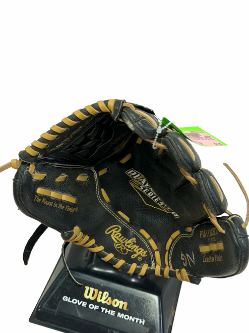 Vist Large View of Product Image Which is Used Rawlings PLAYMAKER SERIES PM11MBCC Leather Pocket Junior Baseball Glove RH Throw Black 11"