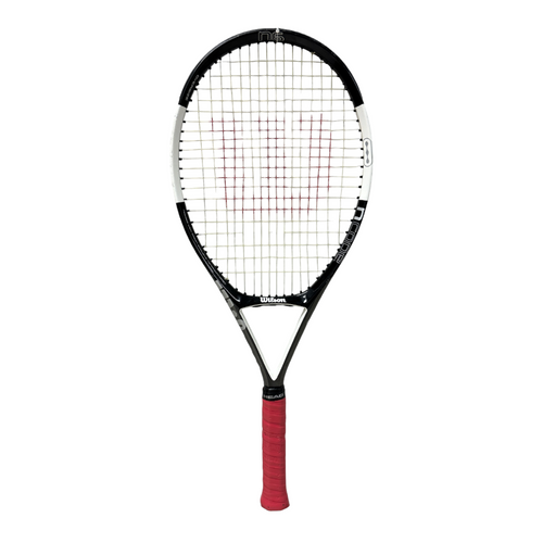 Vist Large View of Product Image Which is Used Wilson N CODE N6 Adult Tennis Racquet Black 4 3/8"