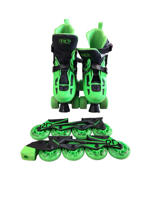 Vist Large View of Product Image Which is Used RollerDerby BLACK/GREEN Junior Roller Quad Skates Black Junior 06