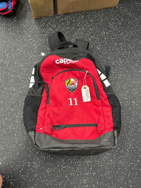 Vist Large View of Product Image Which is Used Adidas MARYLAND UNITED FC Soccer Player Sackpack Black And Red