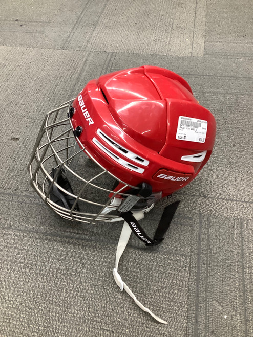 Vist Large View of Product Image Which is Used Bauer CSA Z262.1 Helmet Cage Combo Red MD