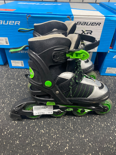 Vist Large View of Product Image Which is Used AEROWHEELS Junior Roller Quad Skates Black Adjustable