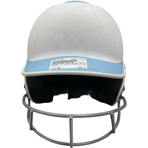 Vist Large View of Product Image Which is Used Mizuno BATTING HELMET W/ MASK Batting Helmet w/Mask White One Size