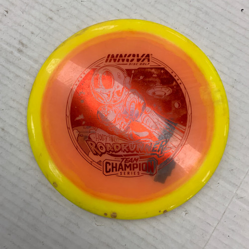 Vist Large View of Product Image Which is Used Innova CHAMPION ROADRUNNER Disc Golf Driver Yellow 172g