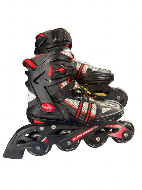 Vist Large View of Product Image Which is Used Ultra Wheels INLINE Senior Roller Quad Skates Red Senior 6