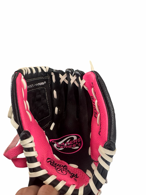 Vist Large View of Product Image Which is Used Rawlings PL91 BB/SB Glove LH Throw Red 9"