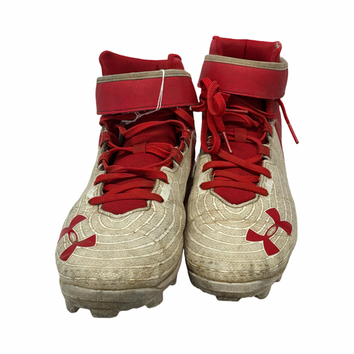 Vist Large View of Product Image Which is Used Under Armour BRYCE HARPER BB/SB Cleats White And Red Senior 7