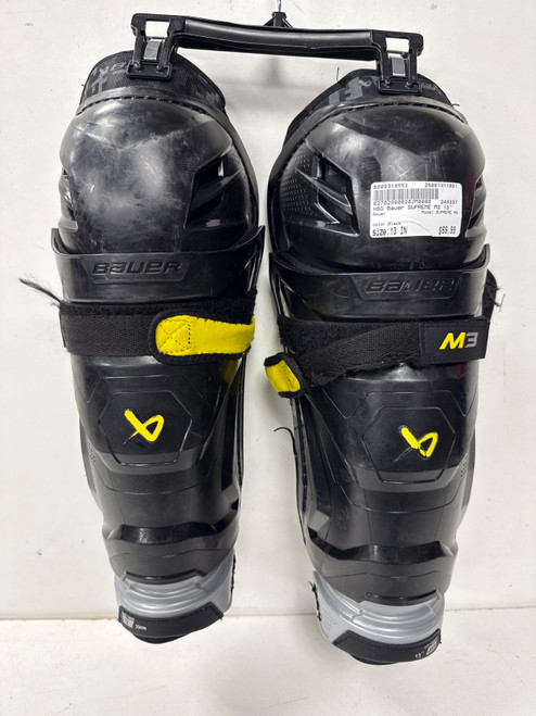 Vist Large View of Product Image Which is Used Bauer SUPREME M3 Junior Shin Guards Black 13"