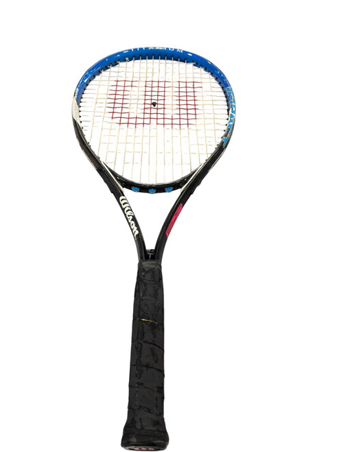 Vist Large View of Product Image Which is Used Wilson IMPACT Adult Tennis Racquet Navy Blue 3 3/8"