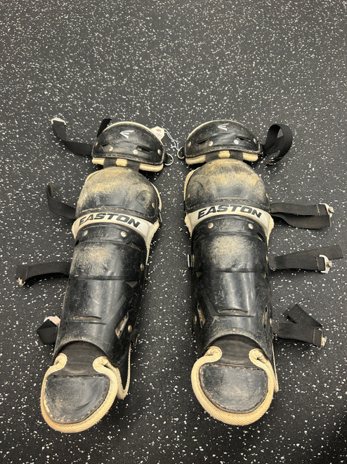 Vist Large View of Product Image Which is Used Easton Catchers Leg Guards Black Junior