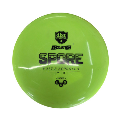 Vist Large View of Product Image Which is Used Discmania SOFT NEO SPORE Disc Golf Putter Neon Green