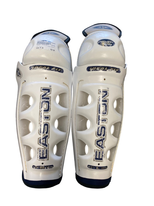 Vist Large View of Product Image Which is Used Easton CATALYST Senior Shin Guards White 14"