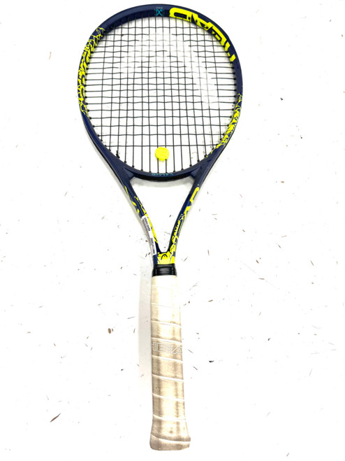Vist Large View of Product Image Which is Used SPARK ELITE Adult Tennis Racquet Navy Blue 4 3/8"
