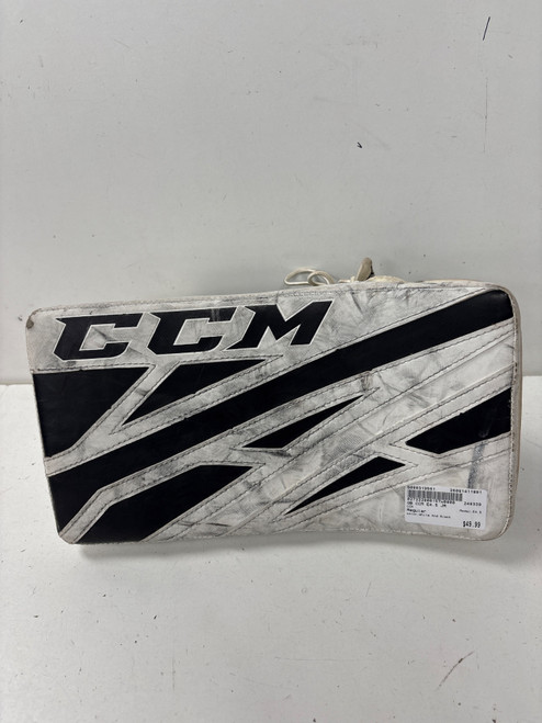 Vist Large View of Product Image Which is Used CCM E4.5 Junior Goalie Blocker White And Black