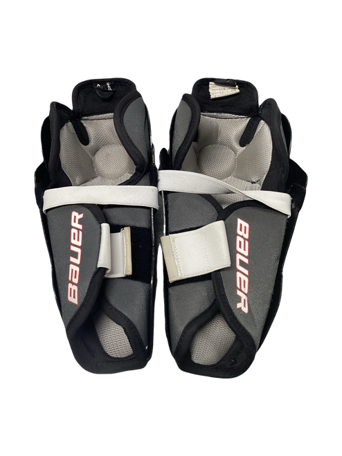 Vist Large View of Product Image Which is Used Bauer LIL SPORT Intermediate Shin Guards Black 11"