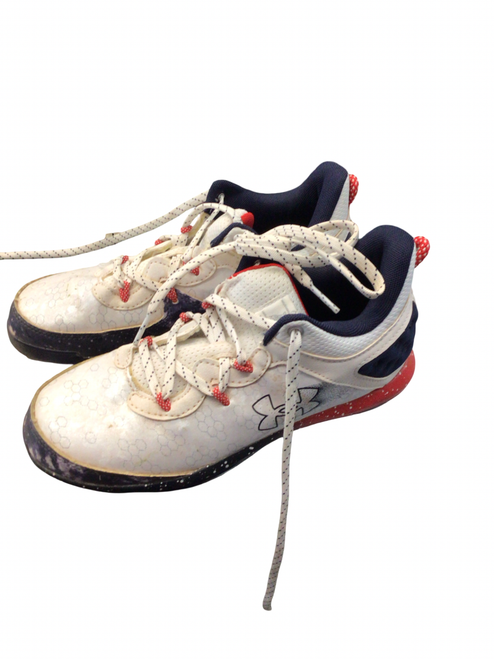 Vist Large View of Product Image Which is Used Under Armour BB/SB Cleats White Junior 04.5